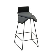 MyKolme design ILOA Smile Bar -bar stool, nero cenere / grigio tessuto