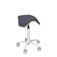 MyKolme design ILOA One office chair, natuurlijke kleur berk / grijs stof / snow