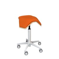 MyKolme design ILOA One office chair, natural σημύδα / πορτοκαλί ύφασμα / snow