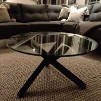 Flying Carpet Punos coffee table, μαύρο / Διαυγές γυαλί