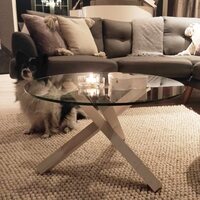 Flying Carpet Punos coffee table, vit / klar glas