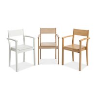 Kiteen Huonekalutehdas Joki-chair with armrests, painted white and lacquered birch
