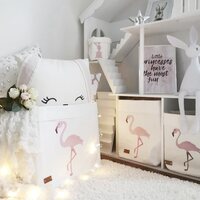 Enjoy Your Life By Demi Flamingo-basket, white