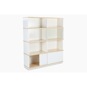 Niemen Tehtaat Finland Oy Vitriini-hylly koivu 120 cm korkea levy- ja lasiovilla