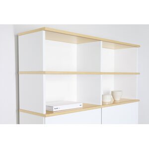 Niemen Tehtaat Finland Oy Vitriini-hylly koivu 120 cm korkea levy- ja lasiovilla