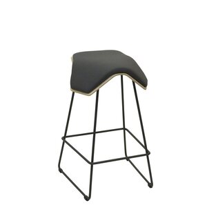 MyKolme design ILOA One Bar -bar stool, natural birch / grey fabric