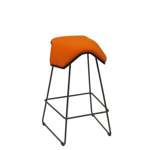 MyKolme design ILOA One Bar -bar stool, black ash / orange fabric