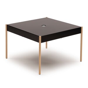 Vivero La Table -coffee table with wooden legs, Black