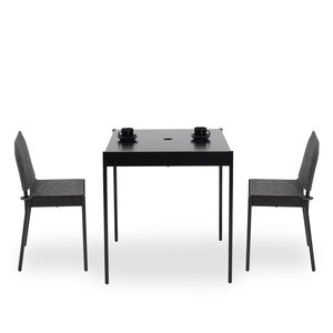 Vivero La Table -tuoli teräsjaloilla ja huopaverhoilulla