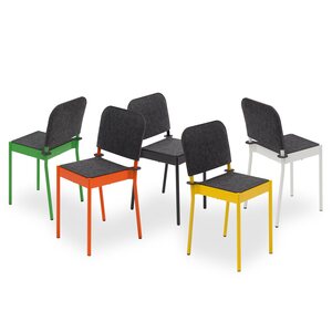 Vivero La Table -tuoli teräsjaloilla ja huopaverhoilulla