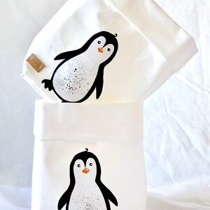 Enjoy Your Life By Demi Penguin-basket, biały