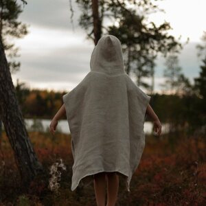 HEMPEA Serviette poncho gaufrée Pielpa pour enfants
