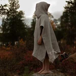 HEMPEA Serviette poncho gaufrée Pielpa pour enfants