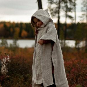 HEMPEA Serviette poncho gaufrée Pielpa pour enfants