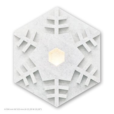 Siinne Heksagon lumihiutale valoelementti - akustiikkapaneeli valolla
