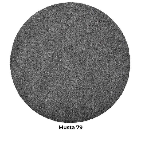 VM Carpet Viita-villa-pellavanukkamatto pyöreä, Musta, 100 cm