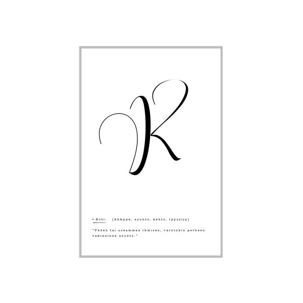 2 x ilo design Elämäni aakkoset Koti-poster