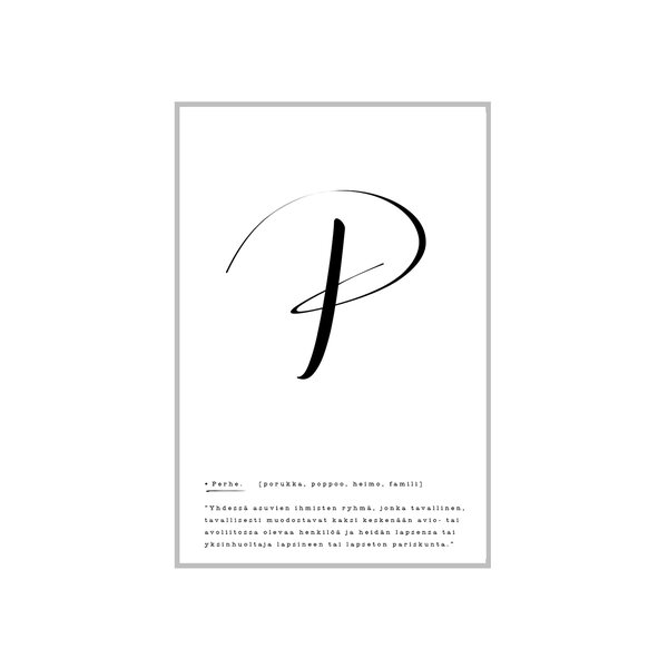 2 x ilo design Elämäni aakkoset Perhe-juliste