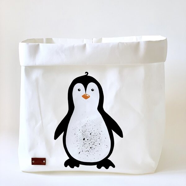 Enjoy Your Life By Demi Penguin-basket, biały