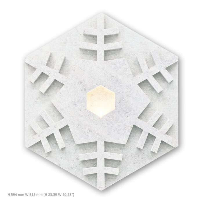 Siinne Heksagon lumihiutale -akustiikkapaneeli valolla