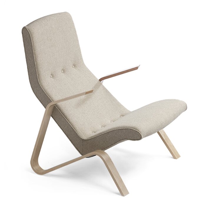 Tetrimäki Oy Grasshopper-armchair, birch, beige wool