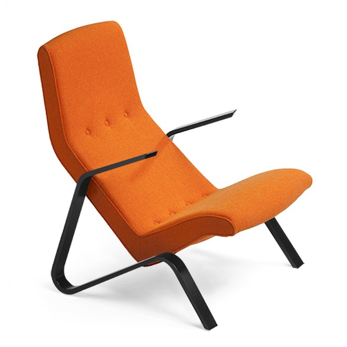 Tetrimäki Oy Grasshopper-armchair, black, orange wool