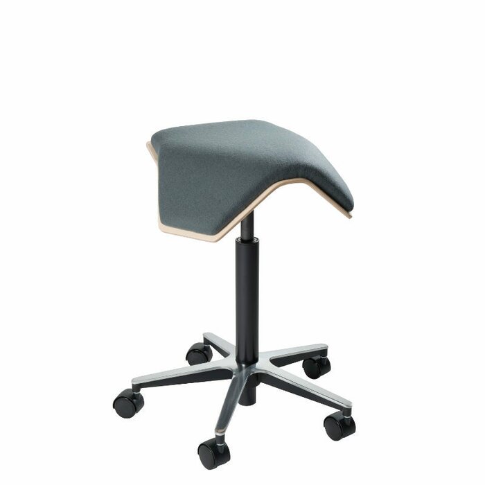 MyKolme design ILOA One office chair, natuurlijke kleur berk / grijs stof