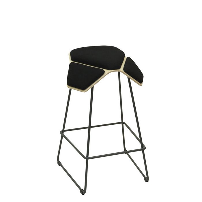 MyKolme design ILOA+ Bar -bar stool, natuurlijke kleur berk / zwart stof