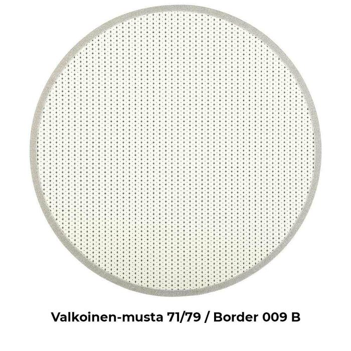 VM Carpet Valkea-villa-paperinarumatto pyöreä, Valkoinen - Musta 71/79